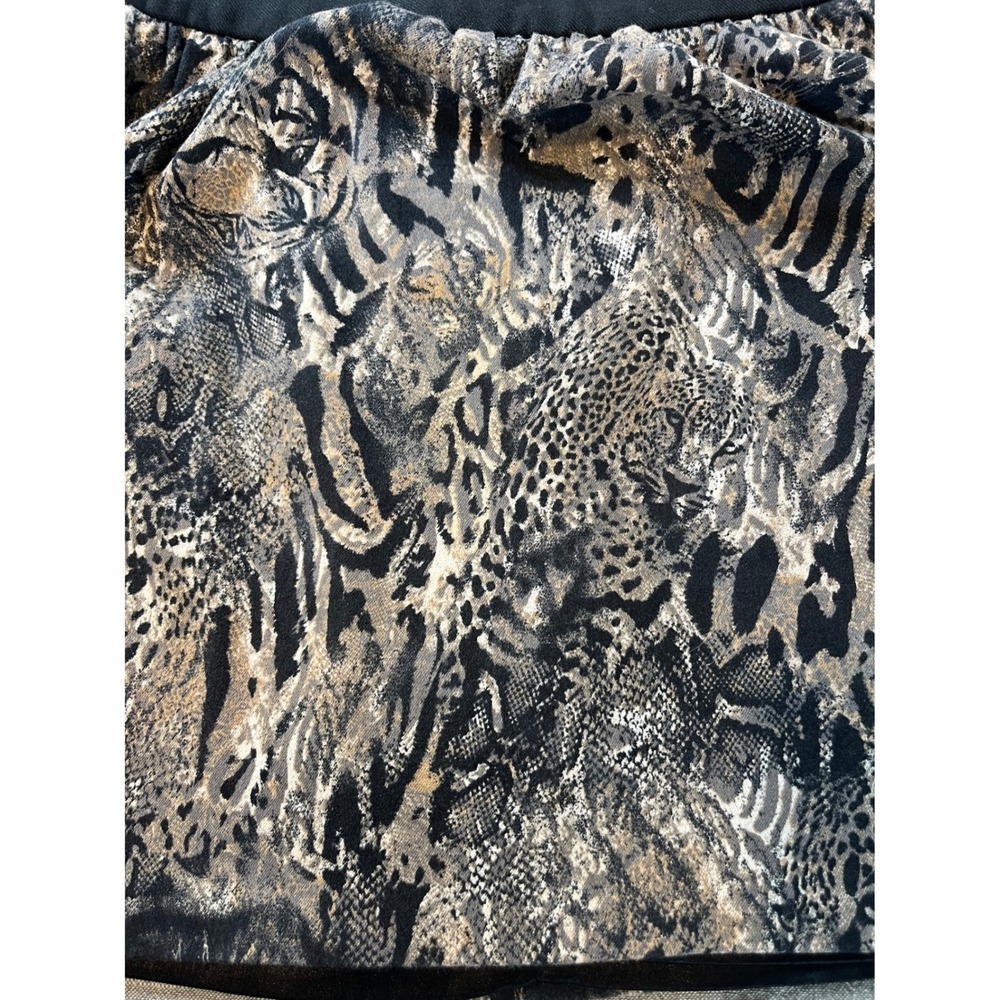 Haung Shu Chi Animal Print Mini Skirt‎ Gold Black Leopard Tiger Snake Size S - Picture 2 of 10